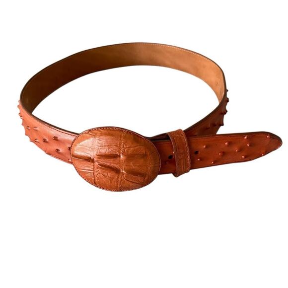 Grand lider Ostrich Elegant Leather Belt Size:34 main image 7